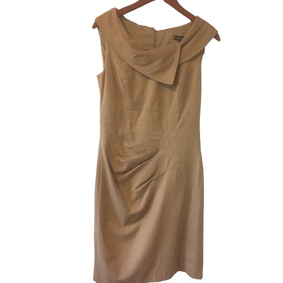 Le Chateau fitted dress in light brown ( Tan) color : size M. - Picture 1 of 12